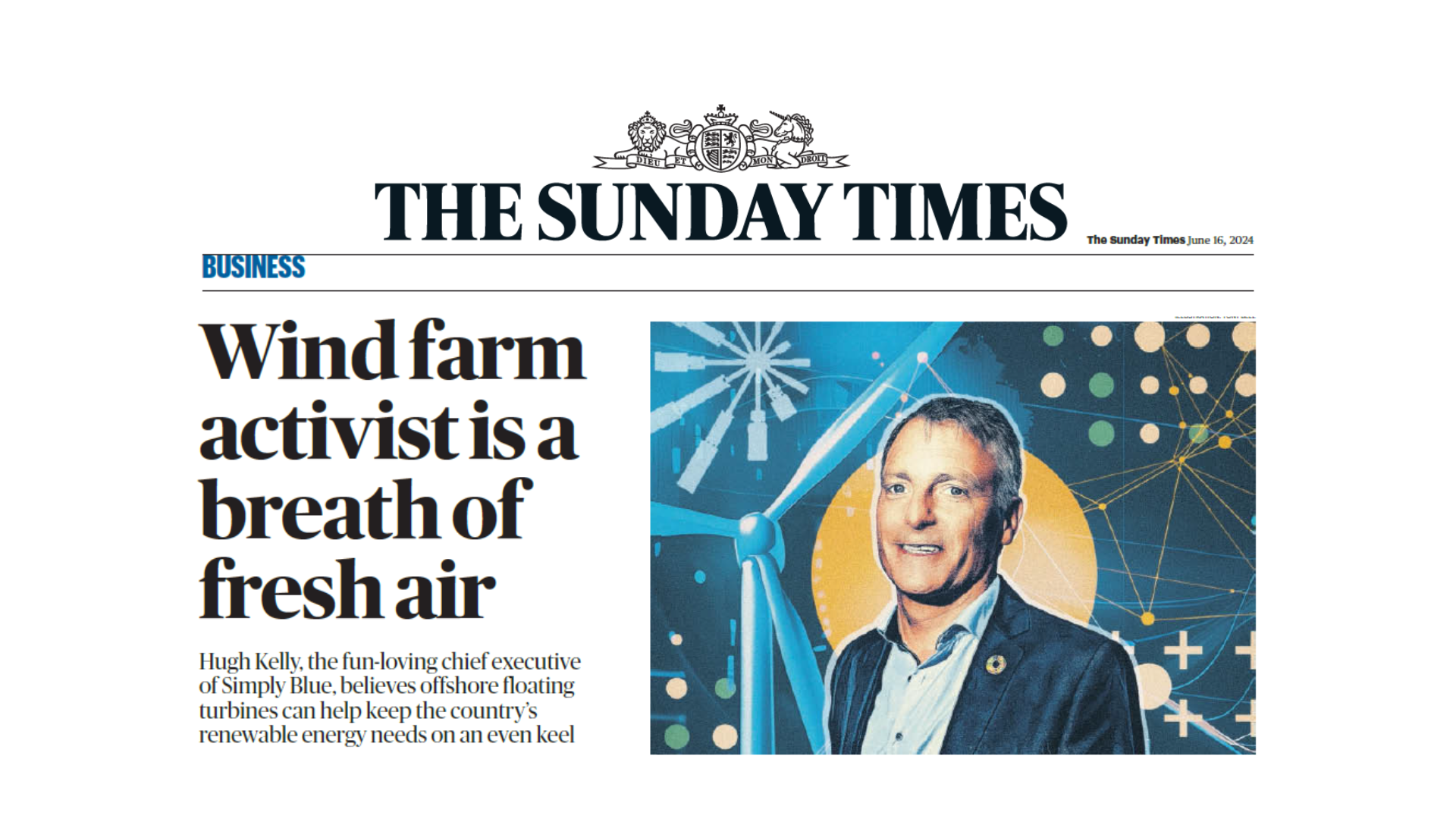 Sunday Times: Wind farm activist a breath of fresh air