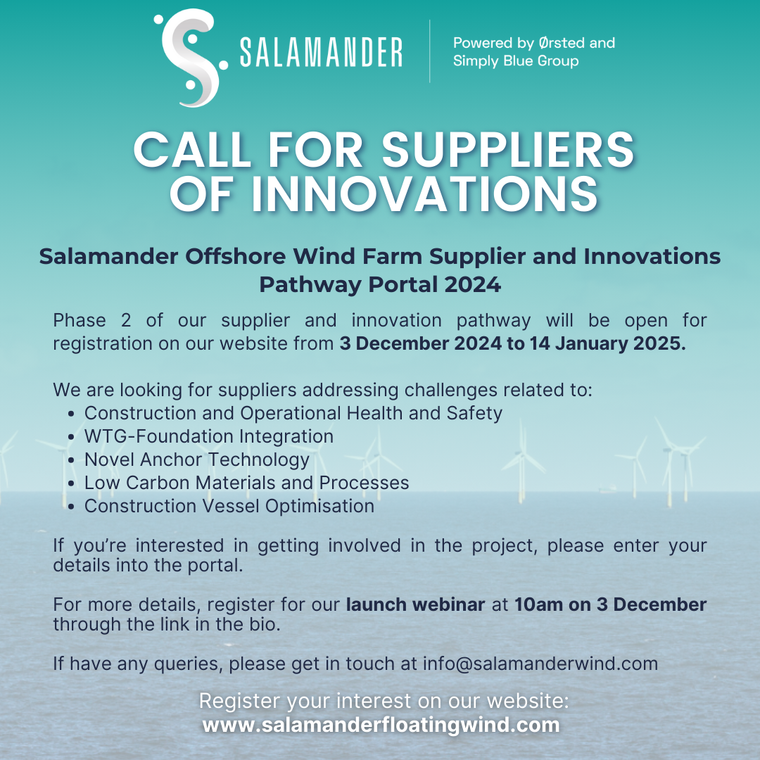 Salamander wind farm opens call for supplier innovations